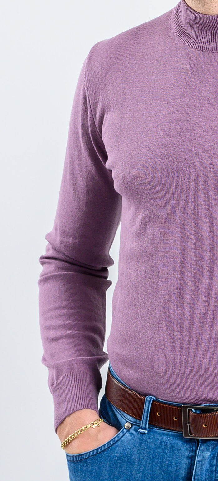Pale purple cotton turtleneck