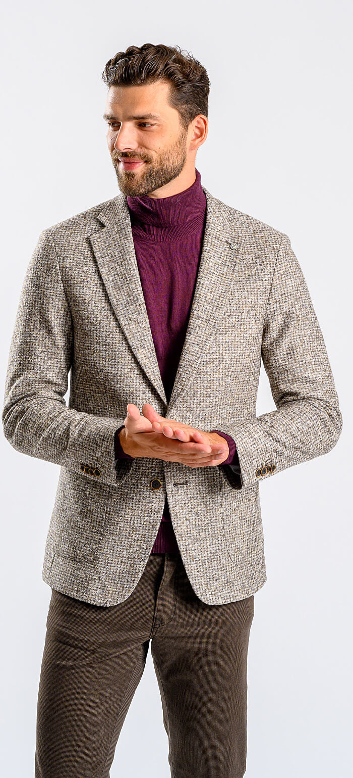 Pale brown cotton-wool jacket, size XL