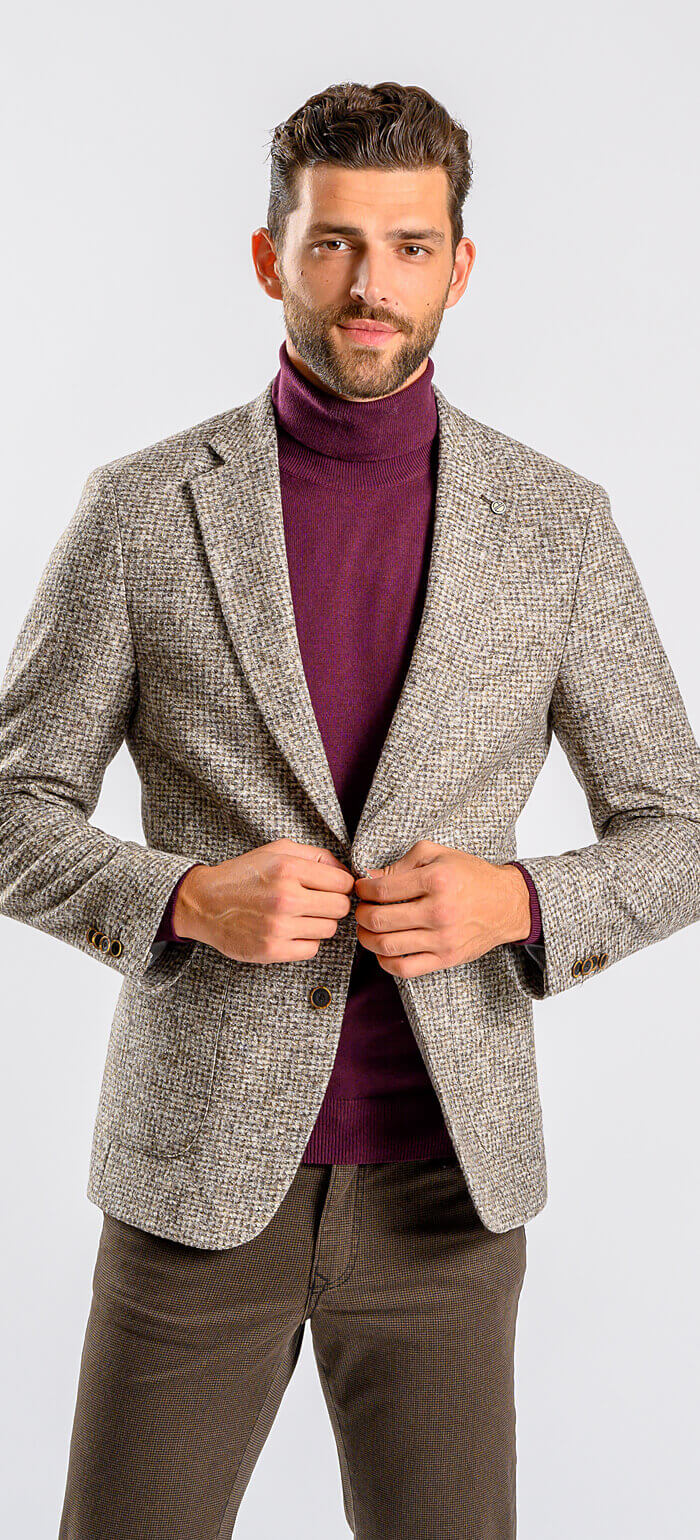 Pale brown cotton-wool jacket