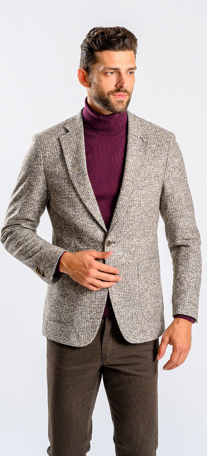 Pale brown cotton-wool jacket
