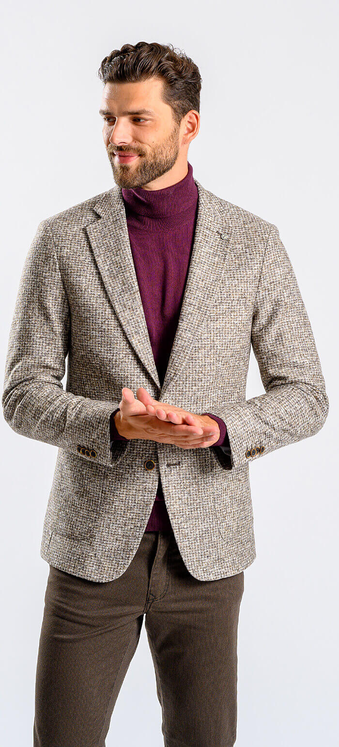 Pale brown cotton-wool jacket