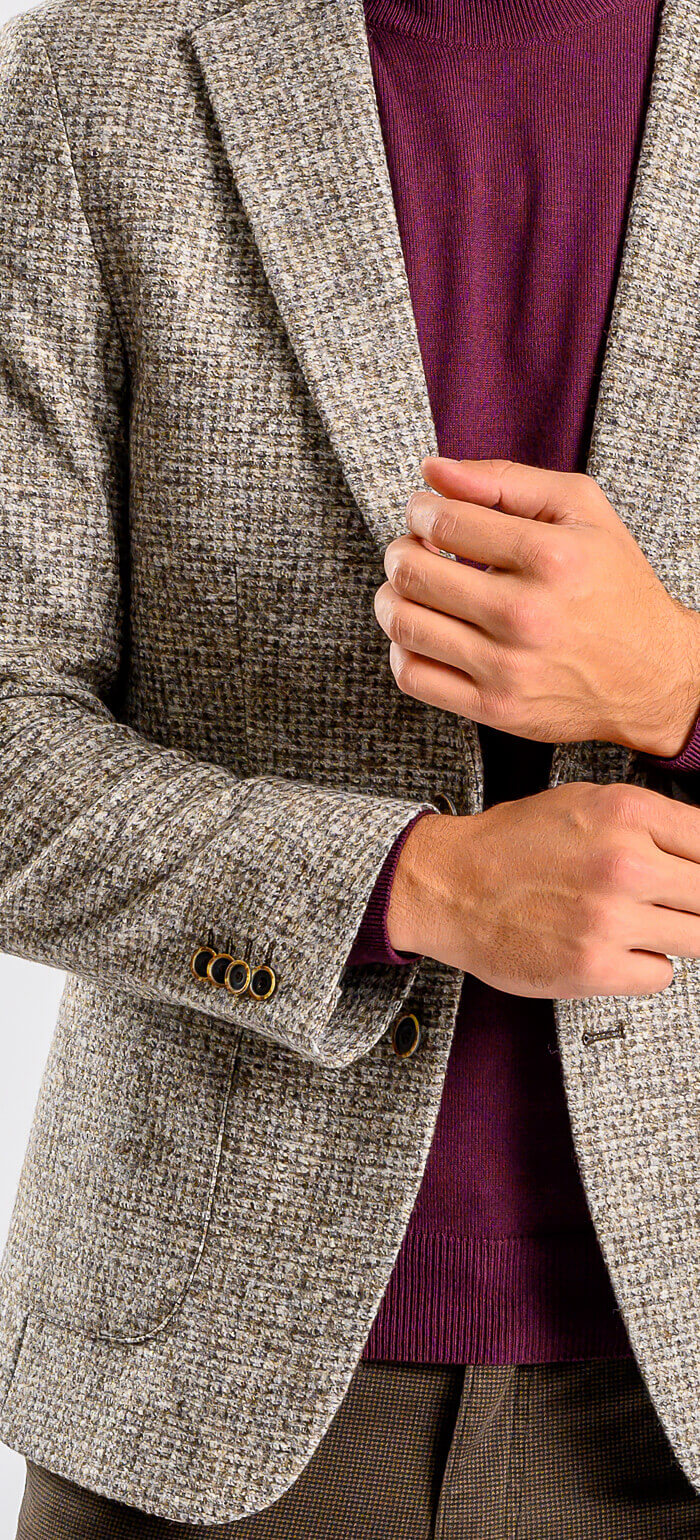 Pale brown cotton-wool jacket