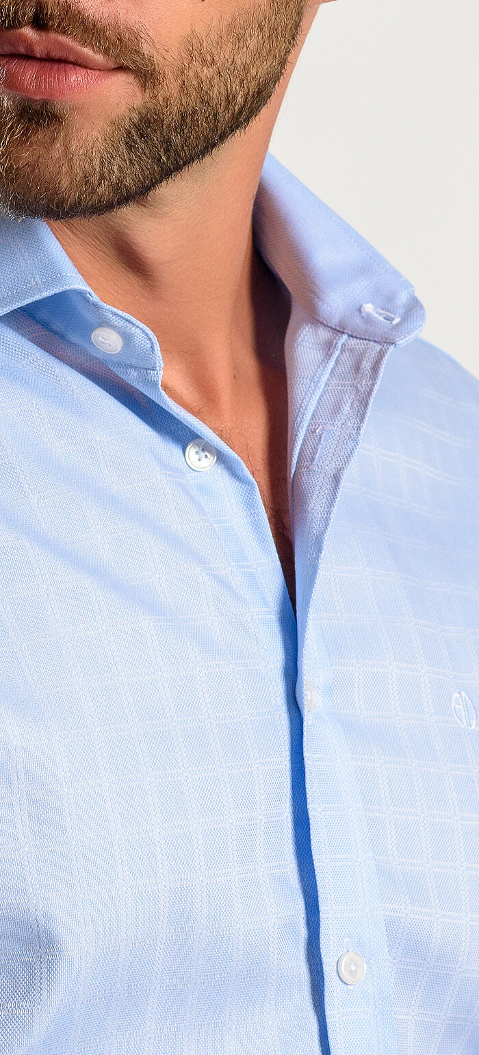 Light blue checked Extra Slim Fit shirt