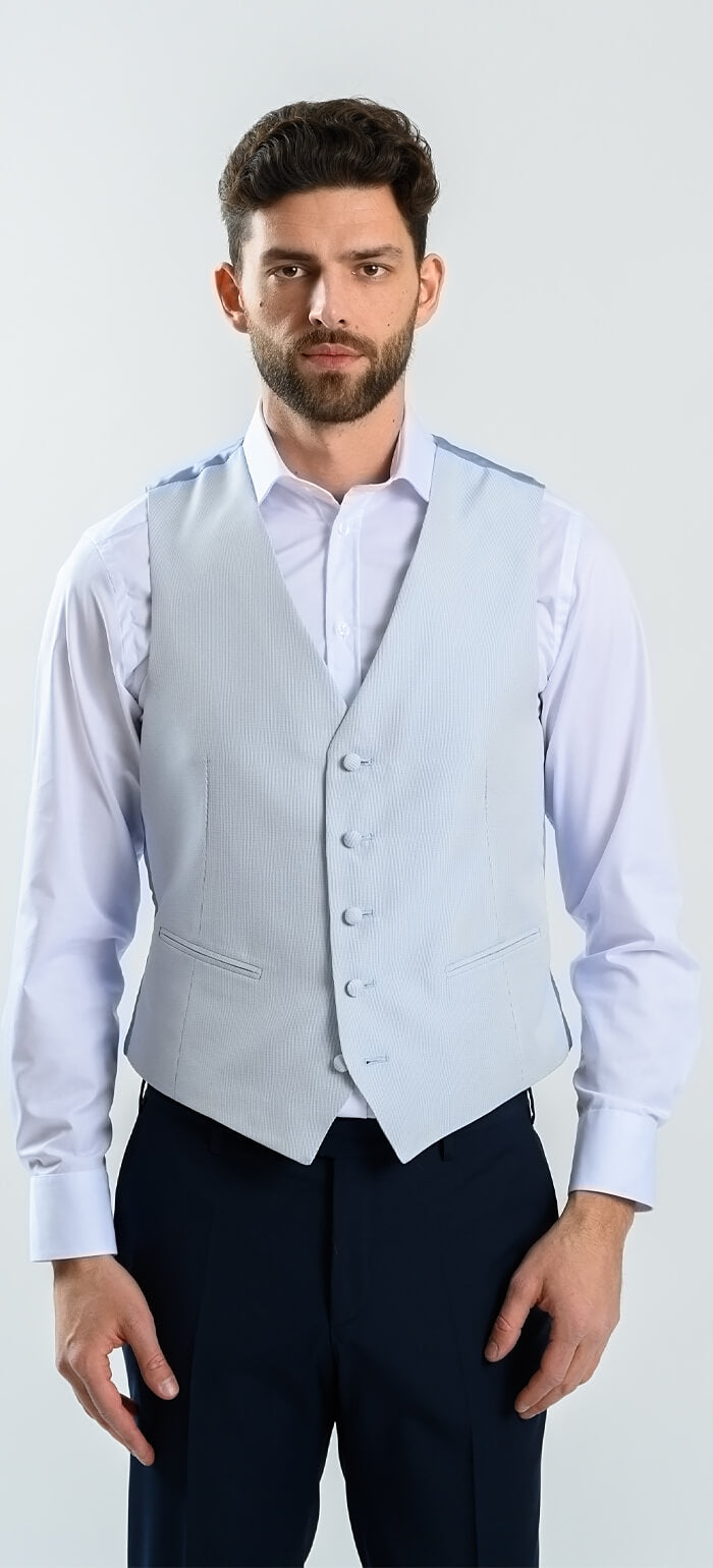 Pale blue suit vest