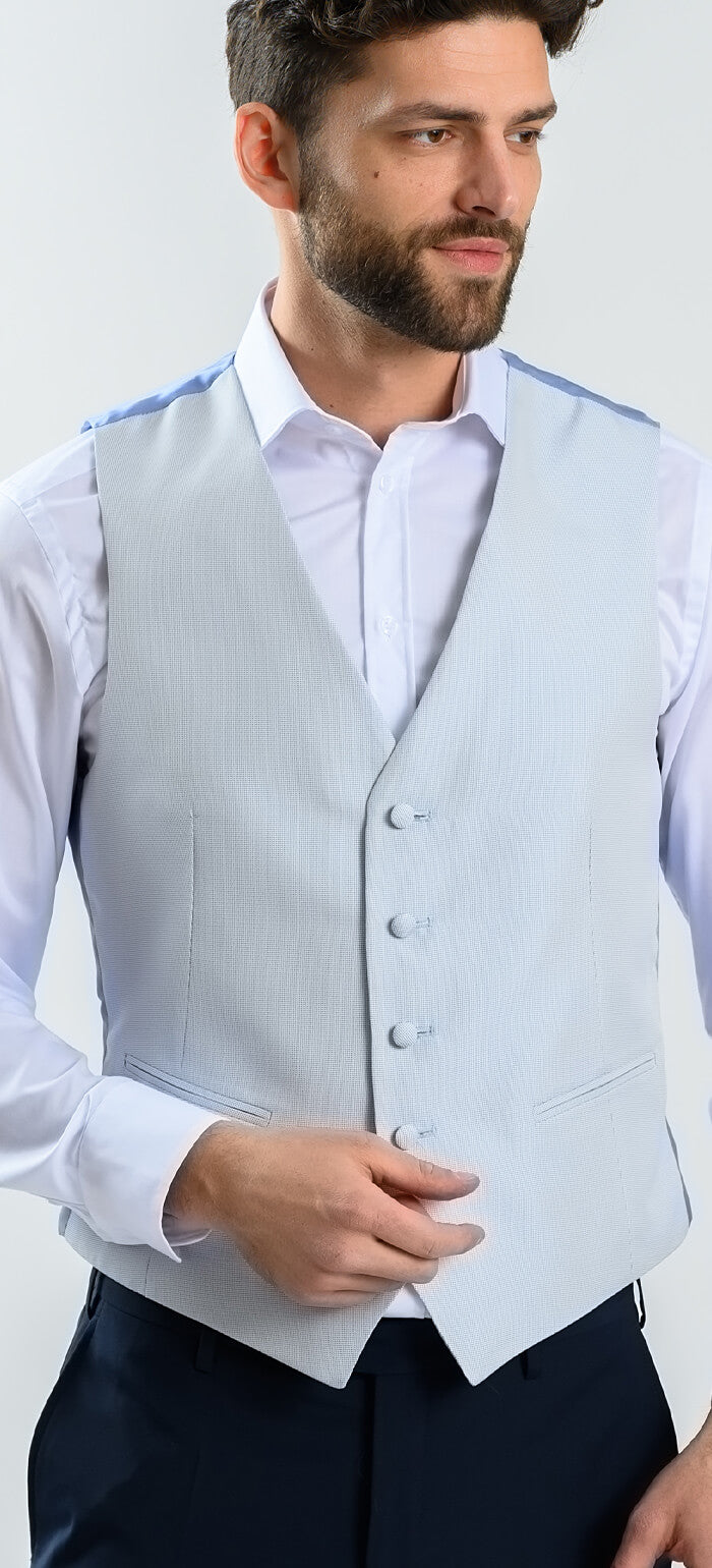 Pale blue suit vest