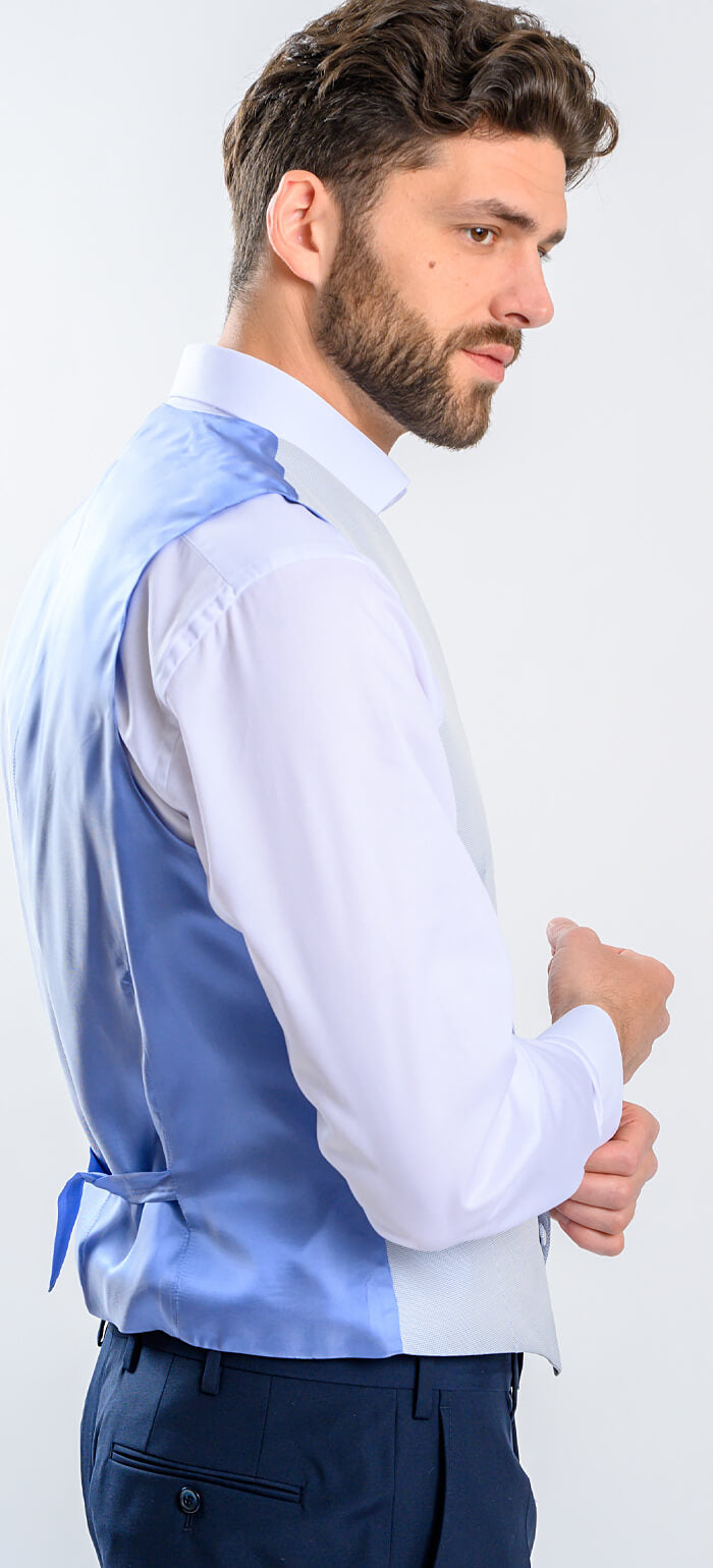 Pale blue suit vest