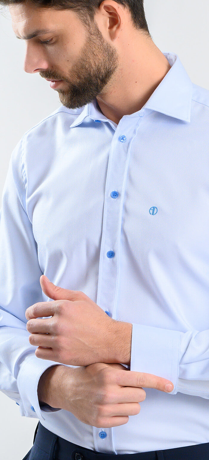 Pale blue slim fit shirt