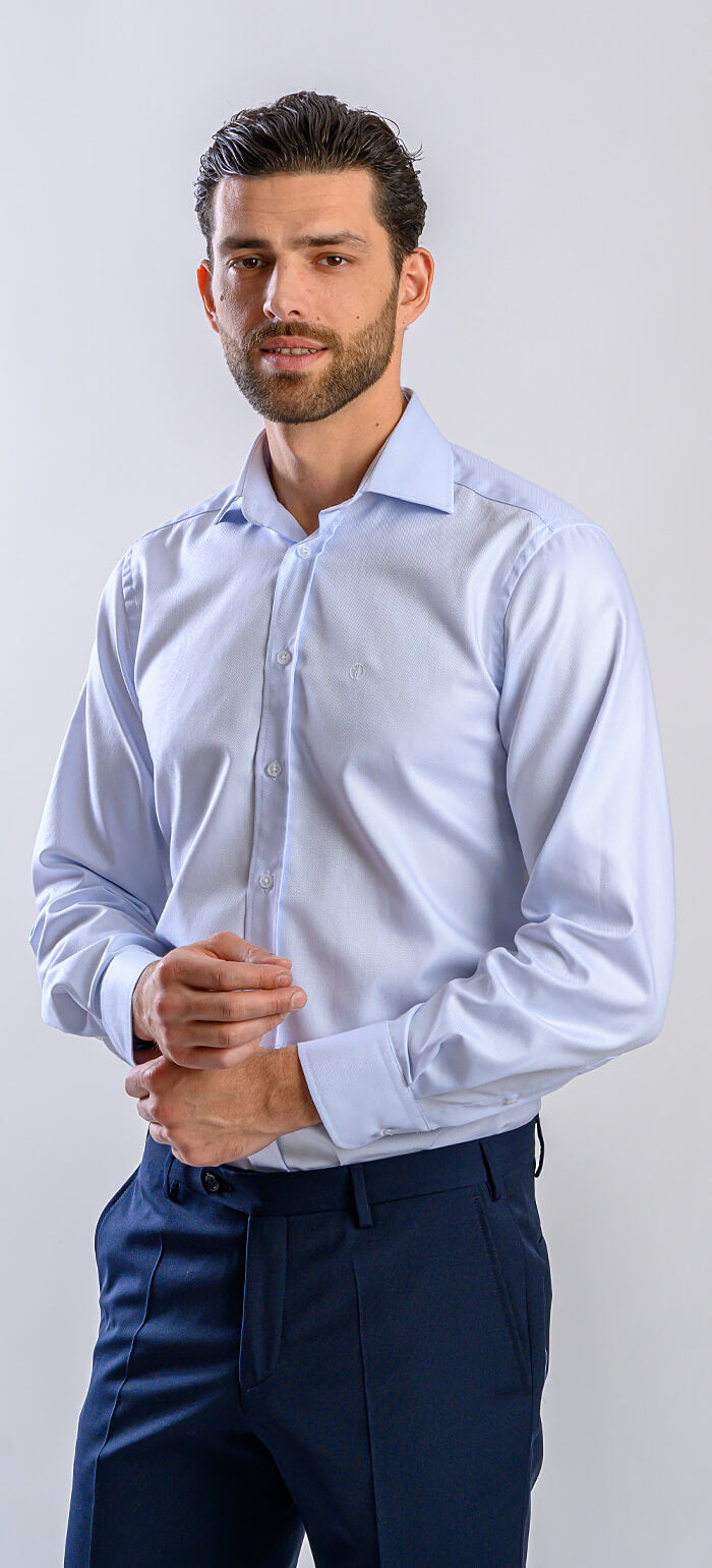 Pale blue slim fit shirt
