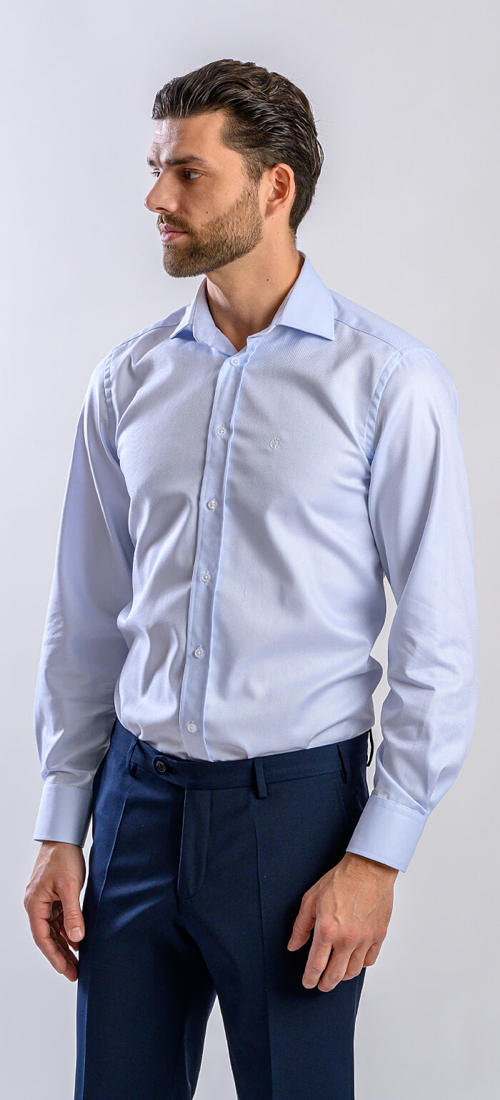 Pale blue slim fit shirt