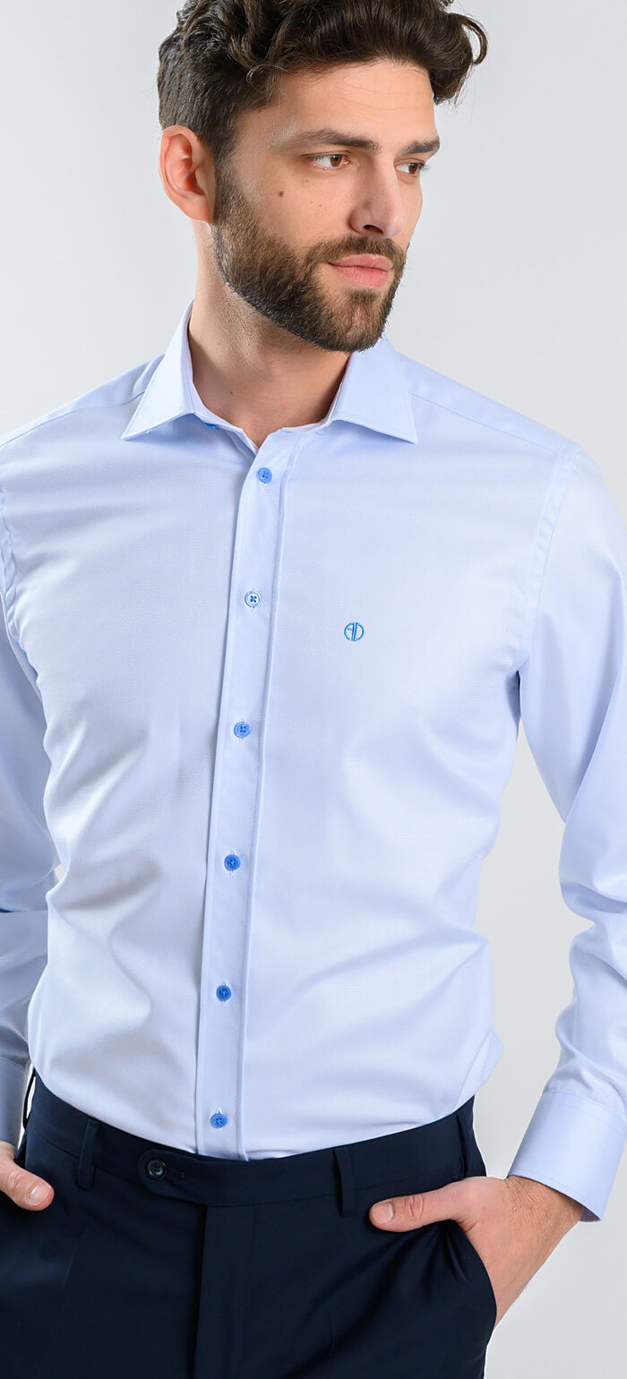 Pale blue slim fit shirt