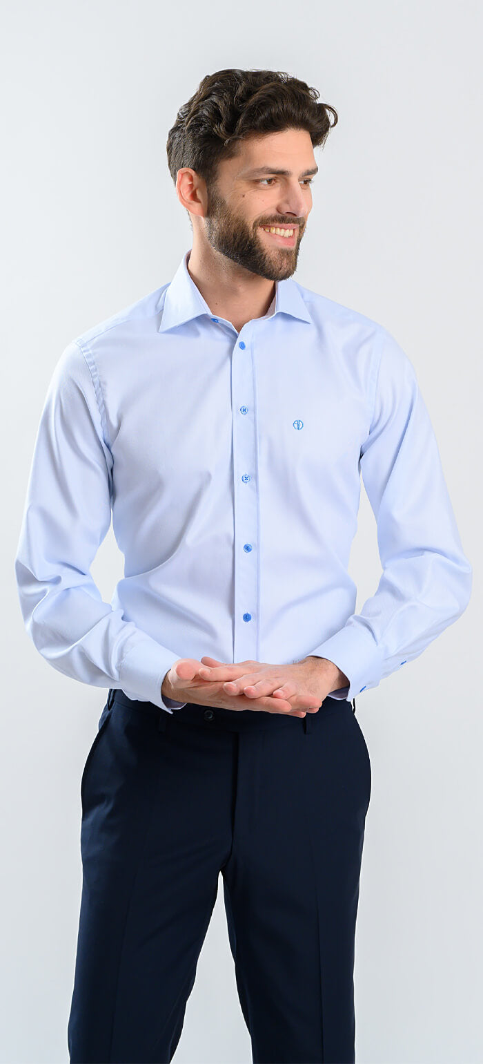 Pale blue slim fit shirt