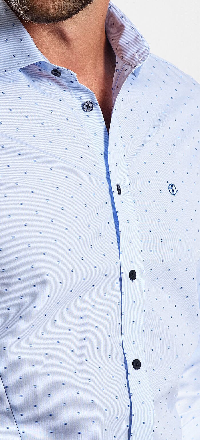 Light blue patterned Extra Slim Fit shirt