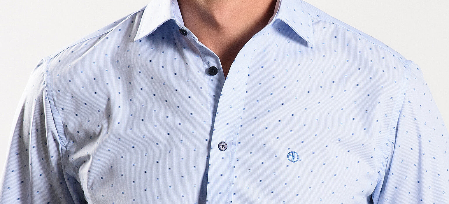 Light blue patterned Extra Slim Fit shirt