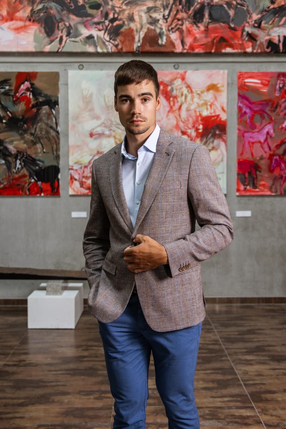 Light blue cotton trousers