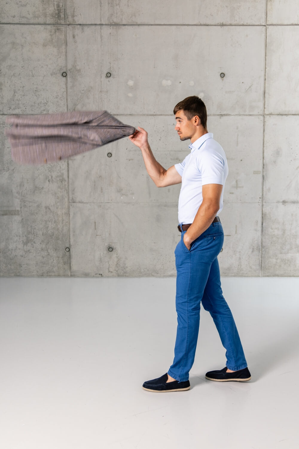 Light blue cotton trousers