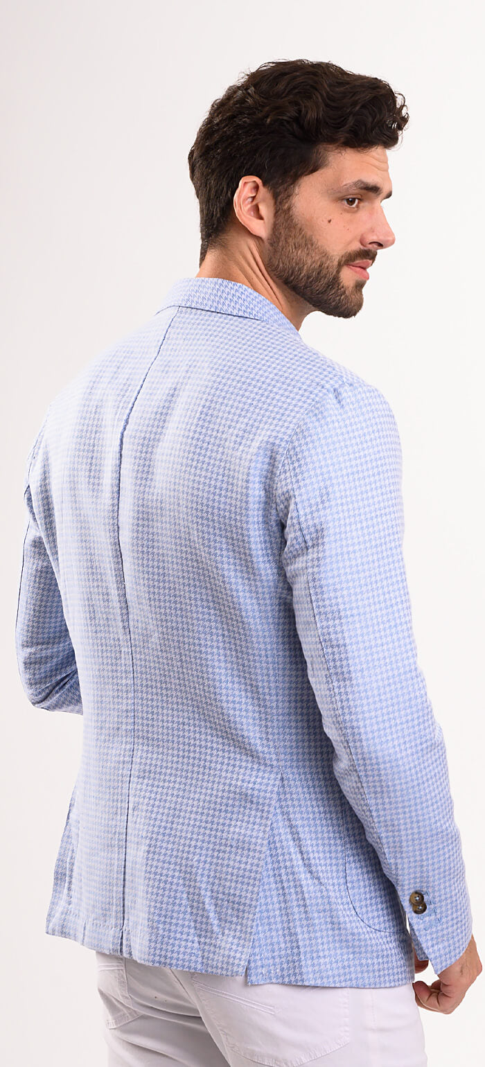 Pale blue and white summer jacket