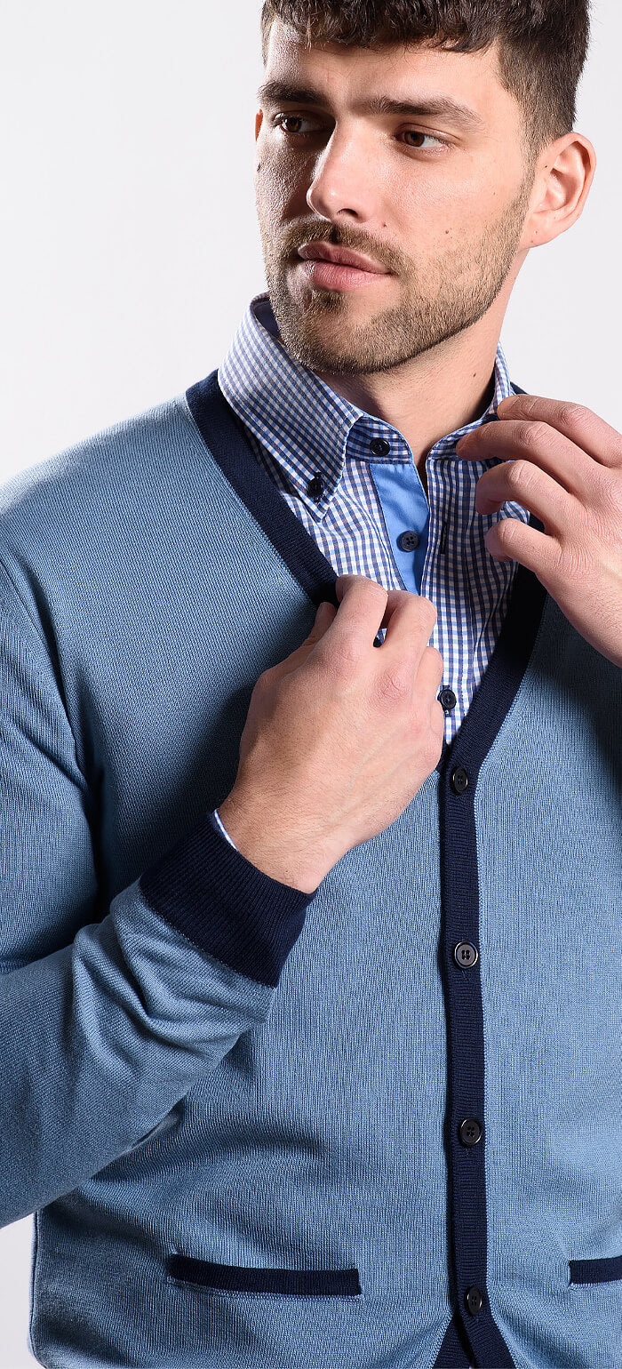 Pale blue cotton sweater