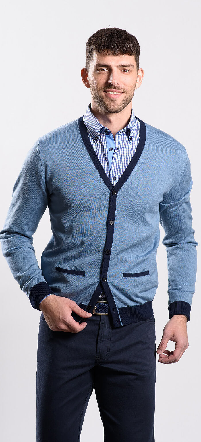 Pale blue cotton sweater