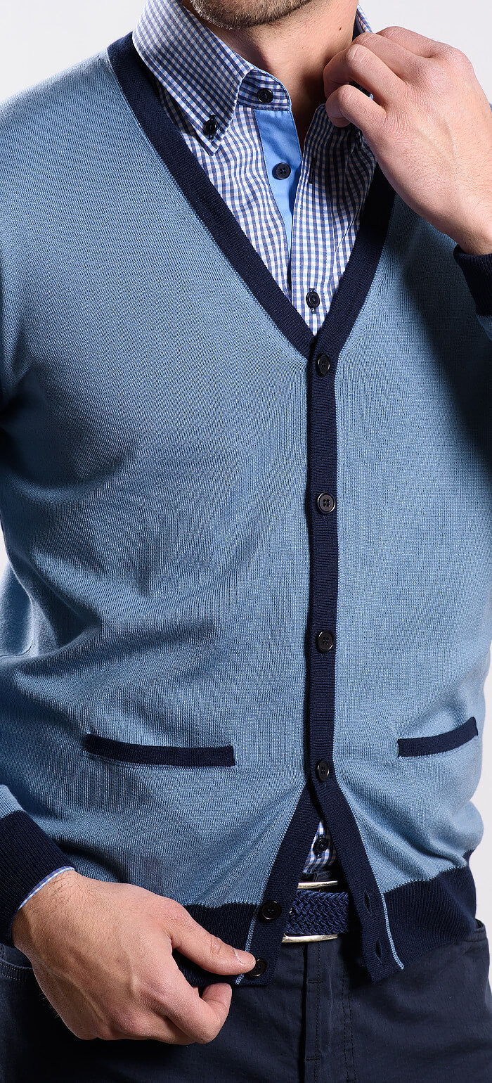 Pale blue cotton sweater