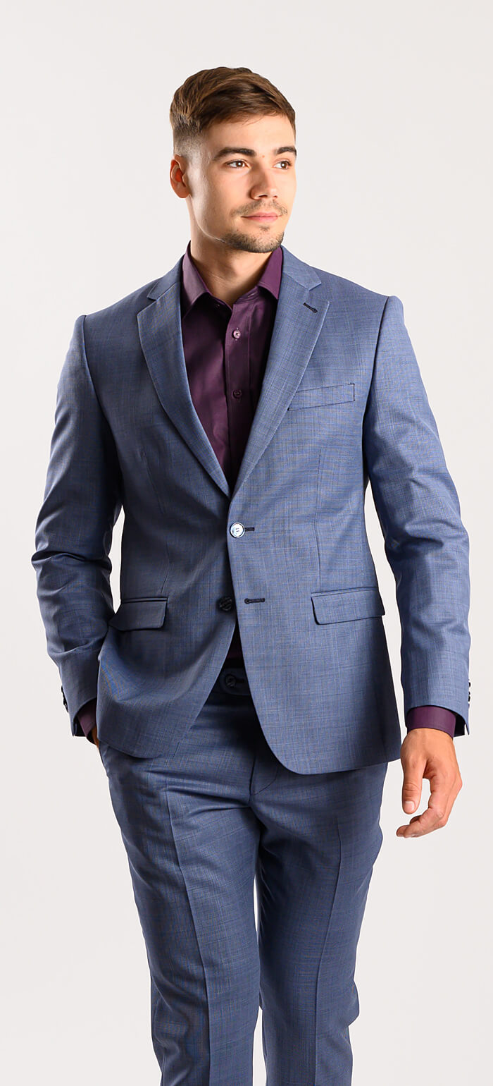 Light blue slim fit suit