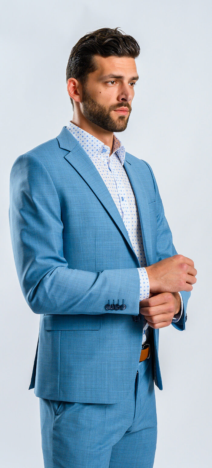 Light blue slim fit suit