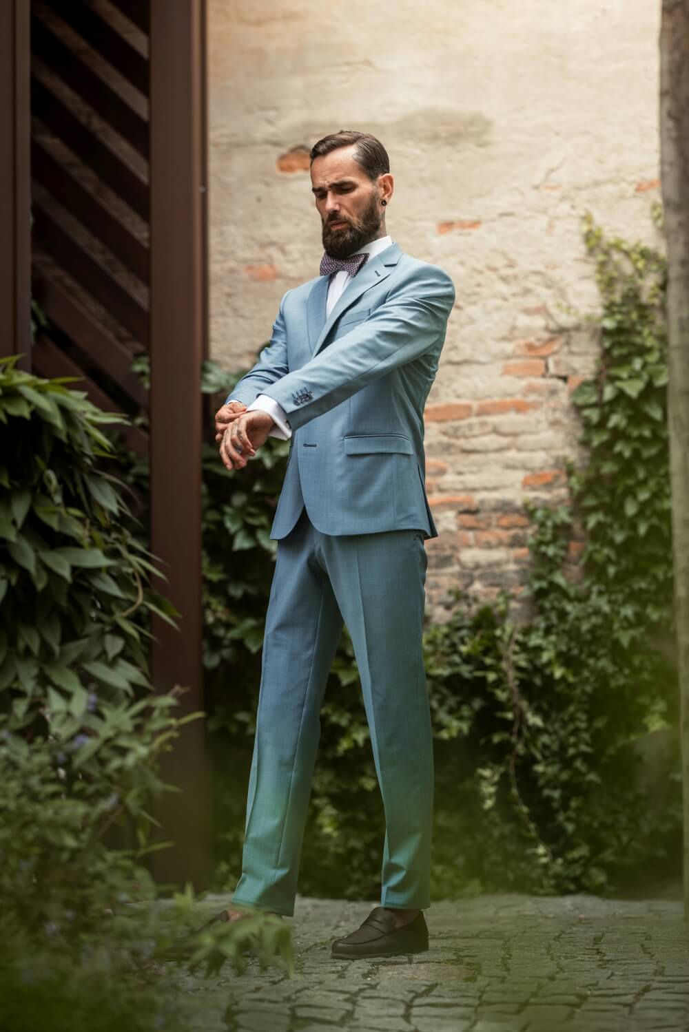 Light blue slim fit suit