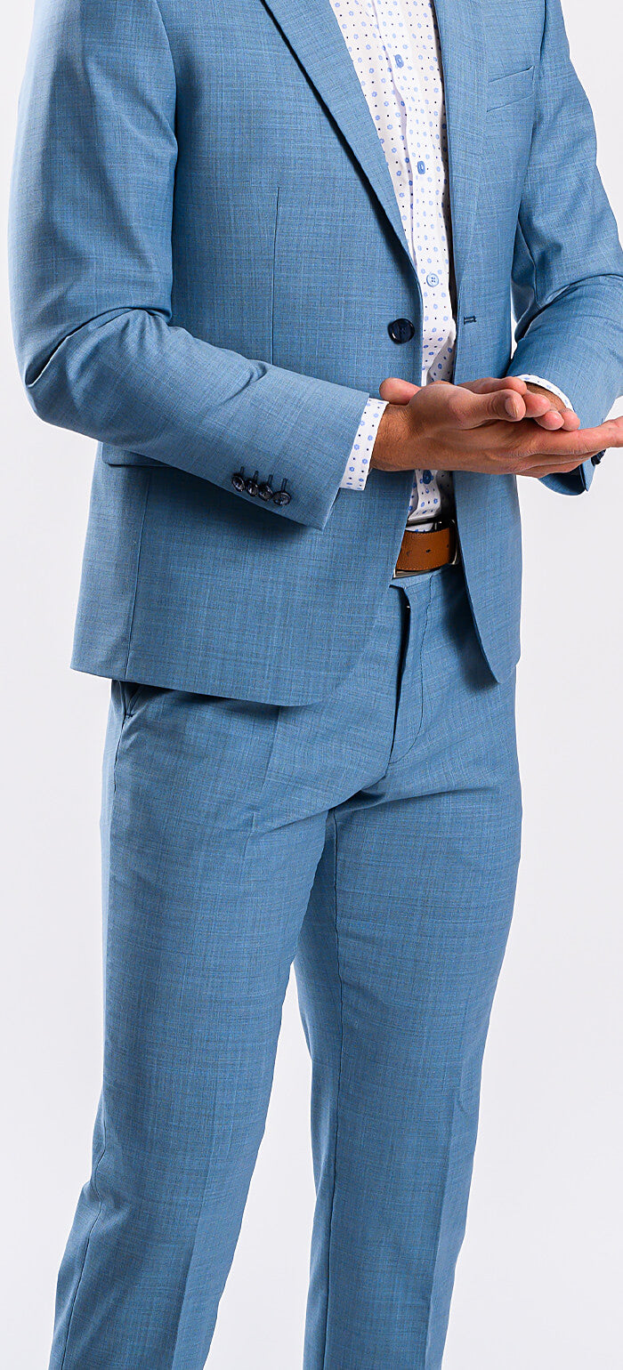 Light blue slim fit suit