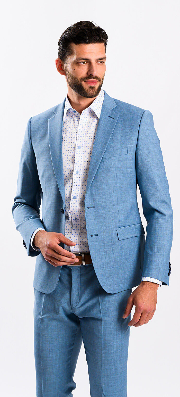 Light blue slim fit suit