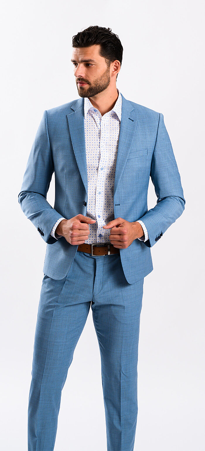 Light blue slim fit suit