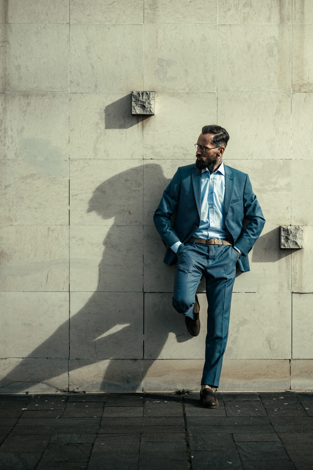 Light blue slim fit suit