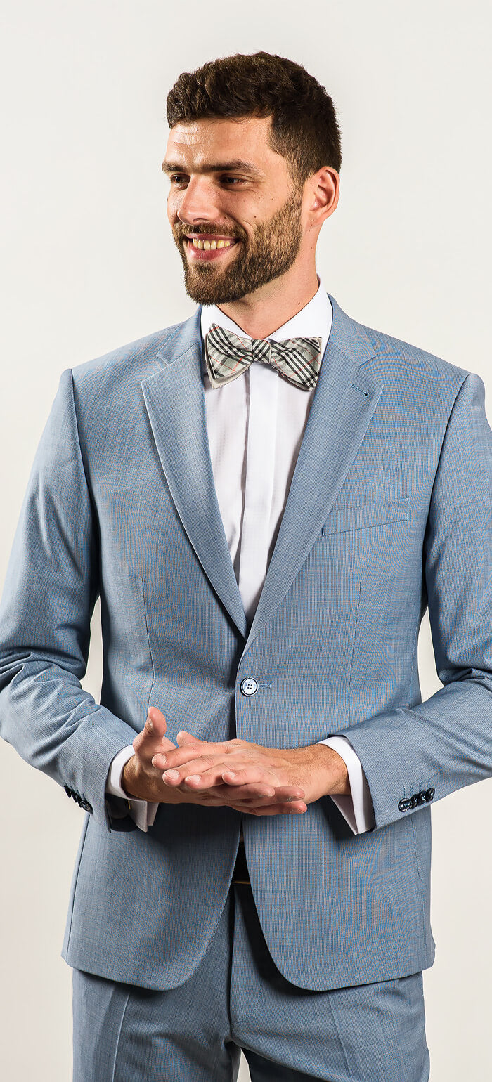 Pale blue wedding slim fit suit