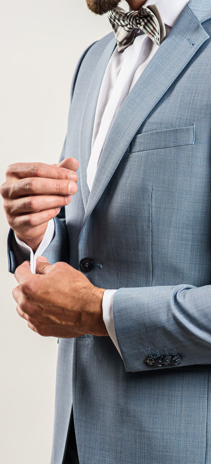 Pale blue wedding slim fit suit