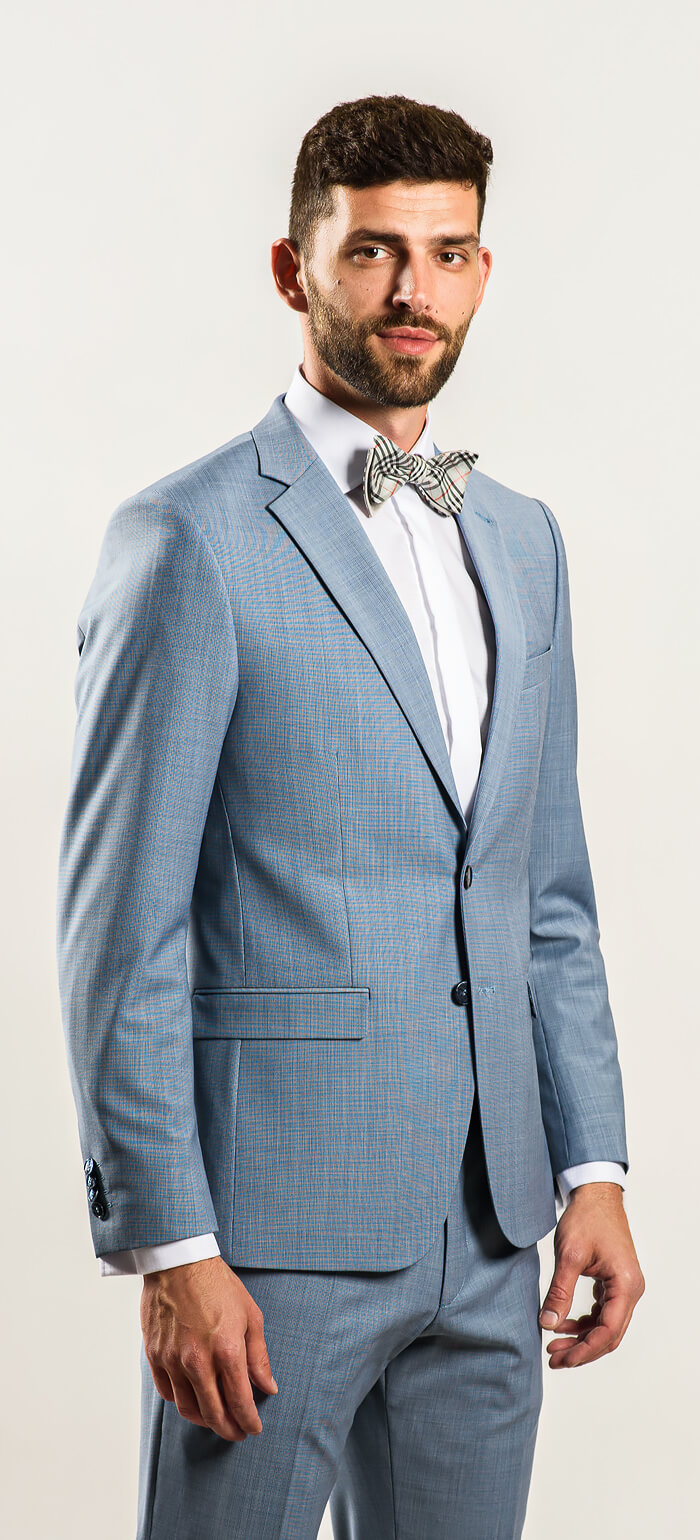 Pale blue wedding slim fit suit