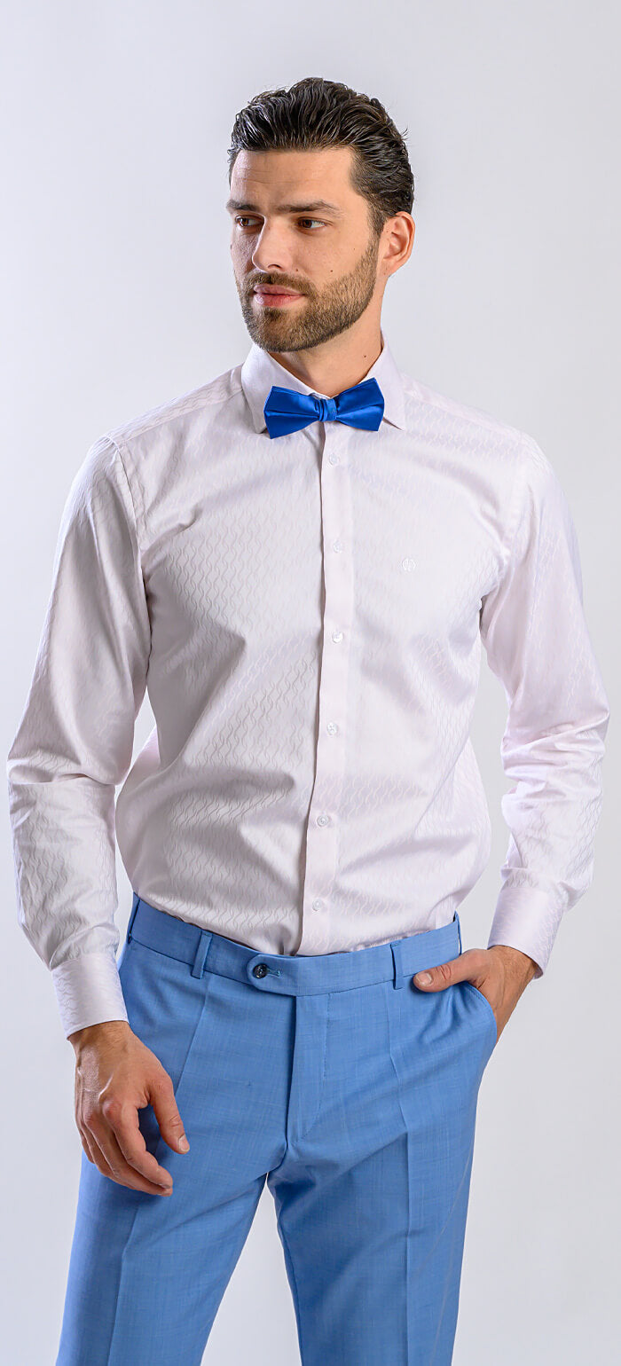 Pale pink formal Extra Slim Fit shirt with a subtle pattern