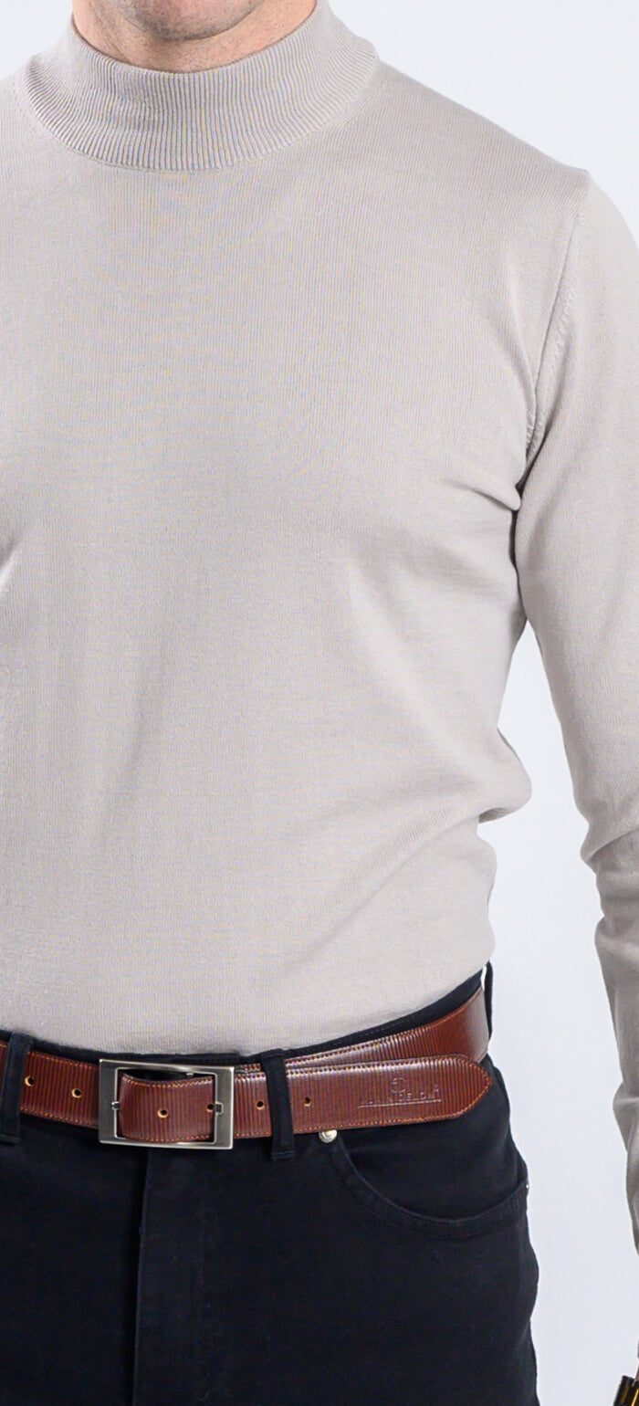 Pale gray cotton turtleneck