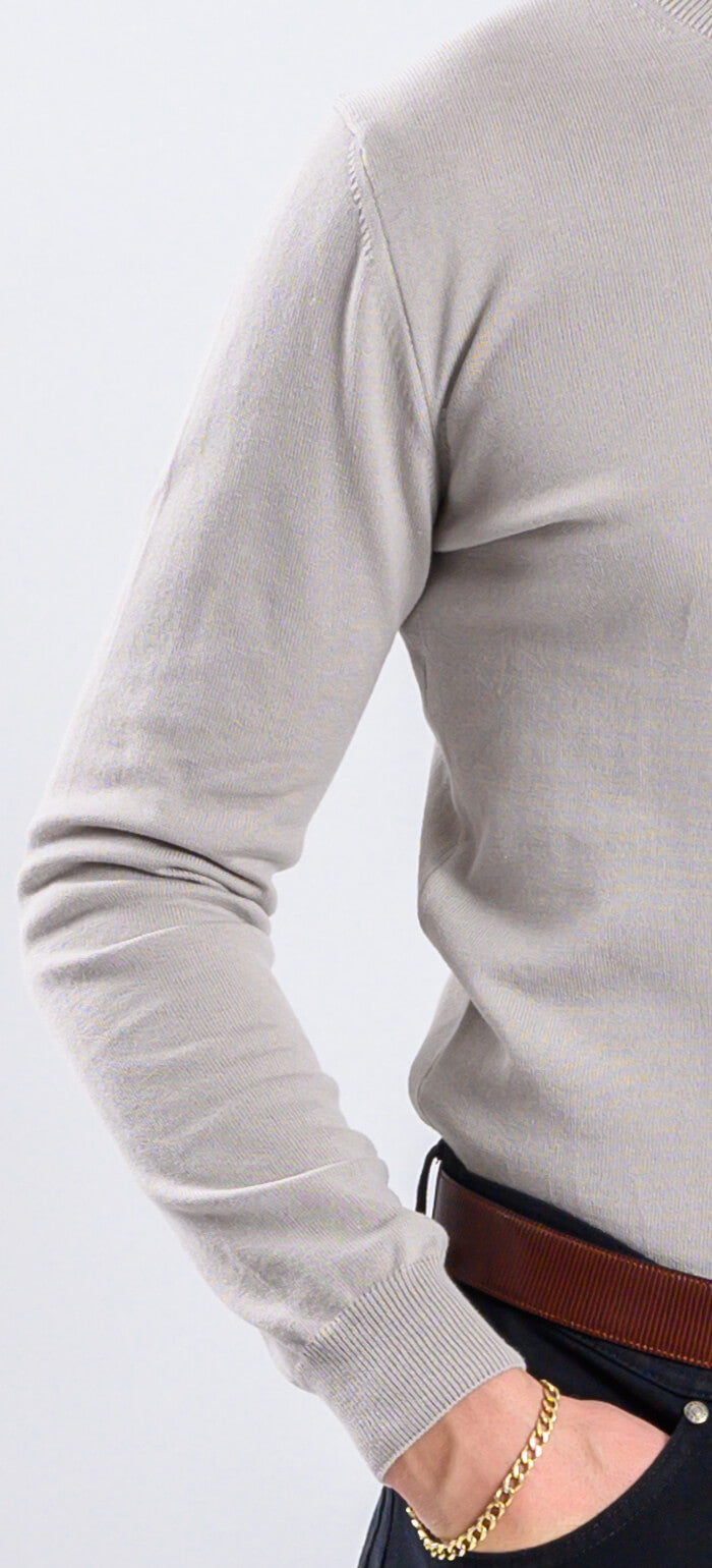 Pale gray cotton turtleneck