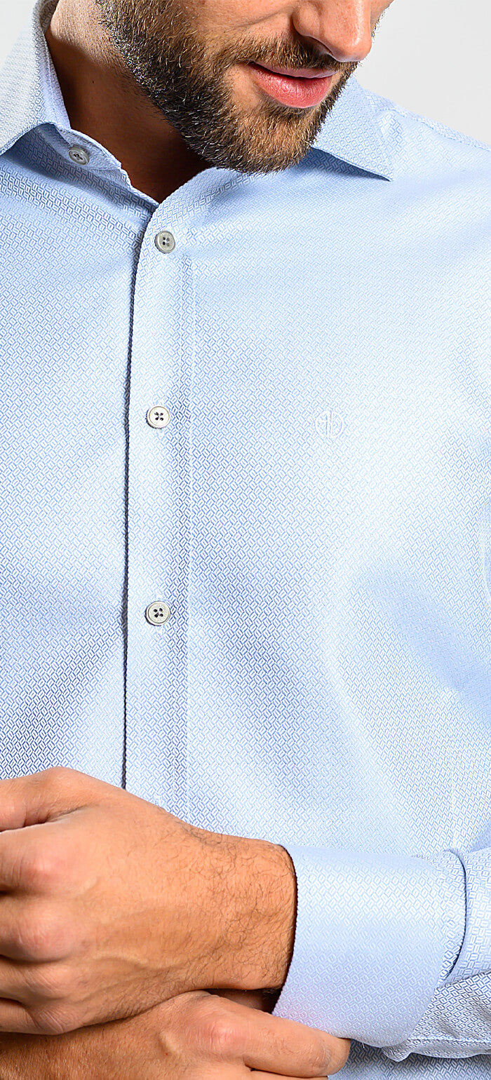 Pale grey Extra Slim Fit shirt with a subtle sheen