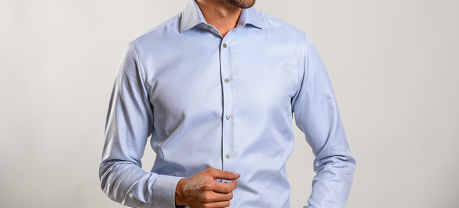 Pale grey Extra Slim Fit shirt with a subtle sheen