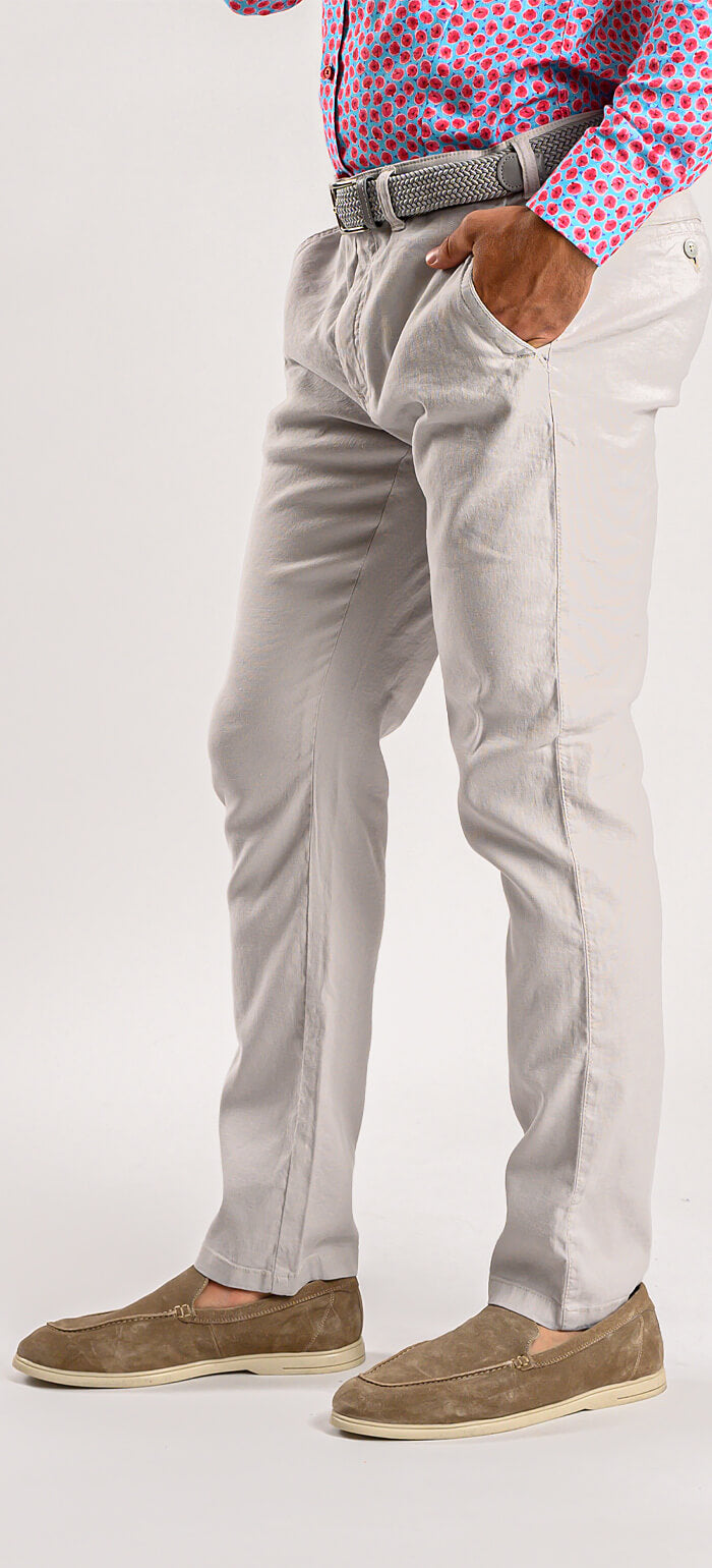 Pale gray linen trousers