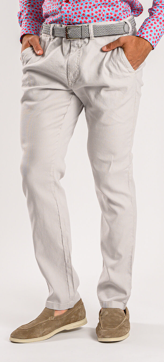 Pale gray linen trousers