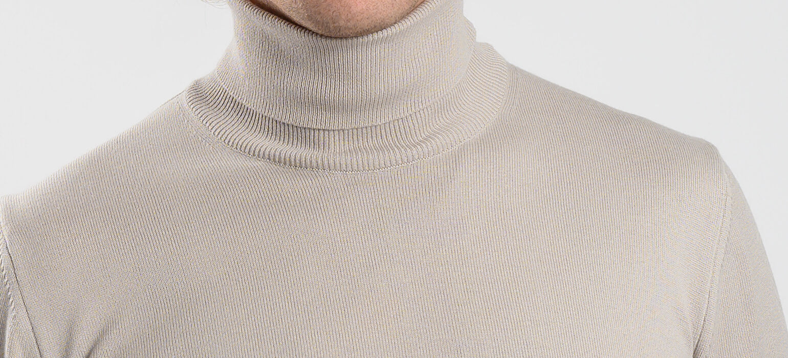 Pale grey cotton turtleneck