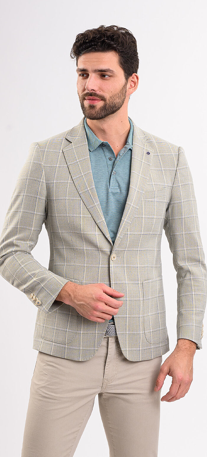 Pale green checked jacket