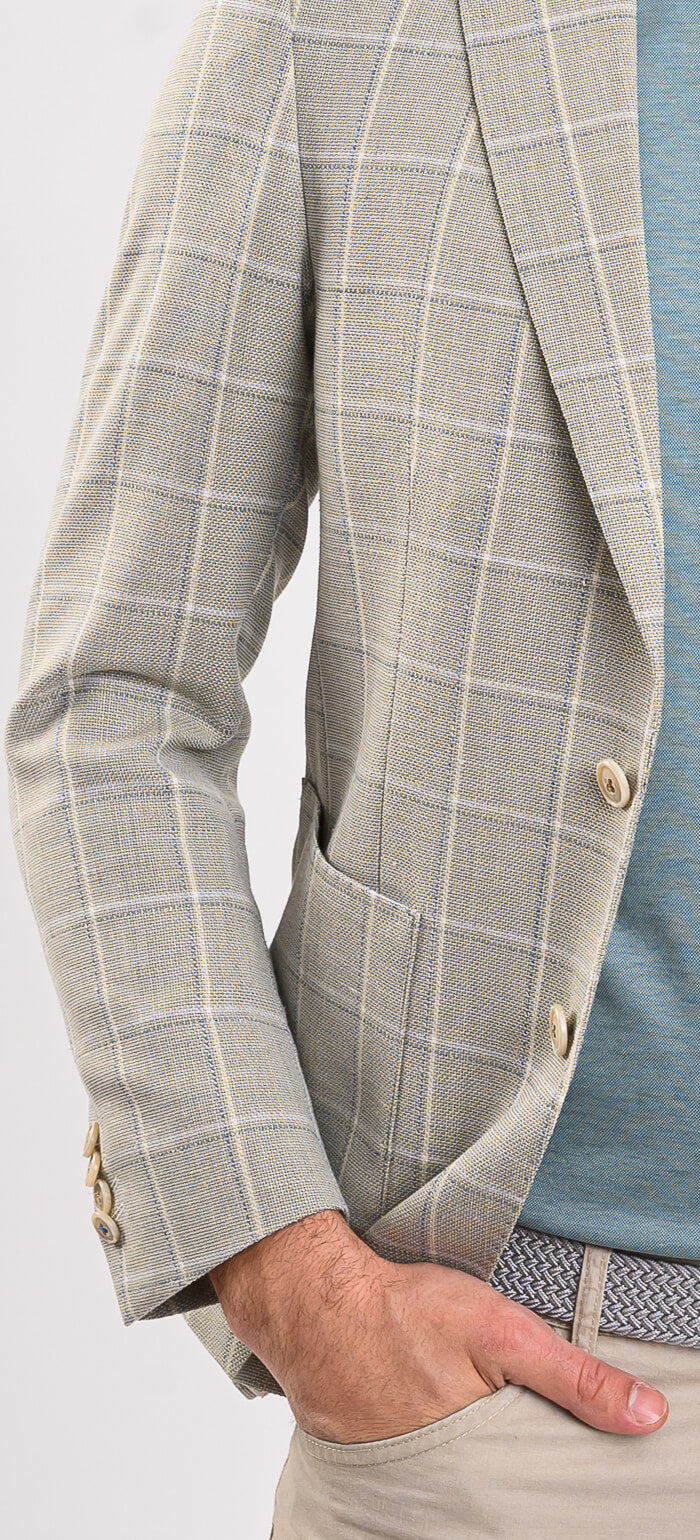 Pale green checked jacket