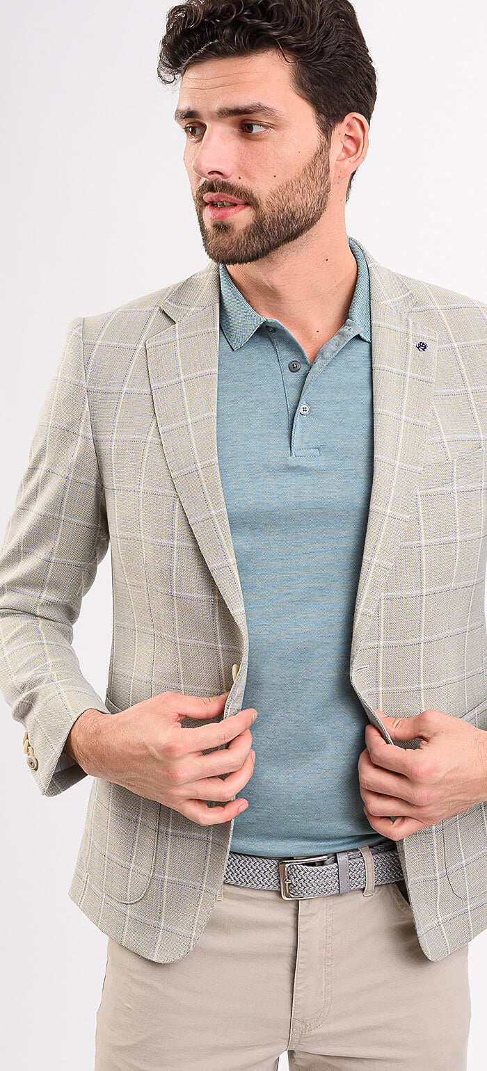 Pale green checked jacket