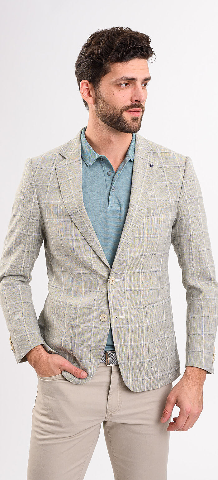 Pale green checked jacket