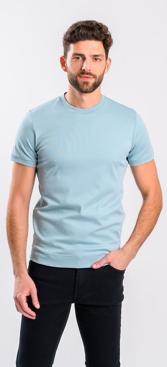Pale green T-shirt with patent