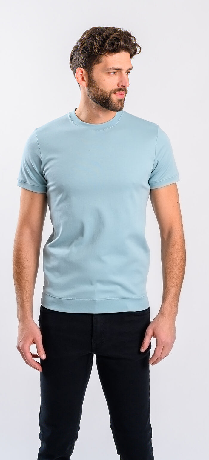 Pale green T-shirt with patent