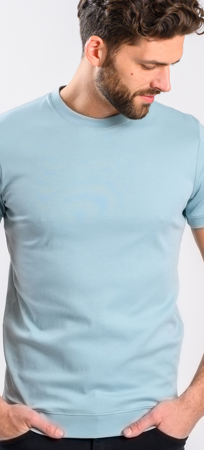Pale green T-shirt with patent