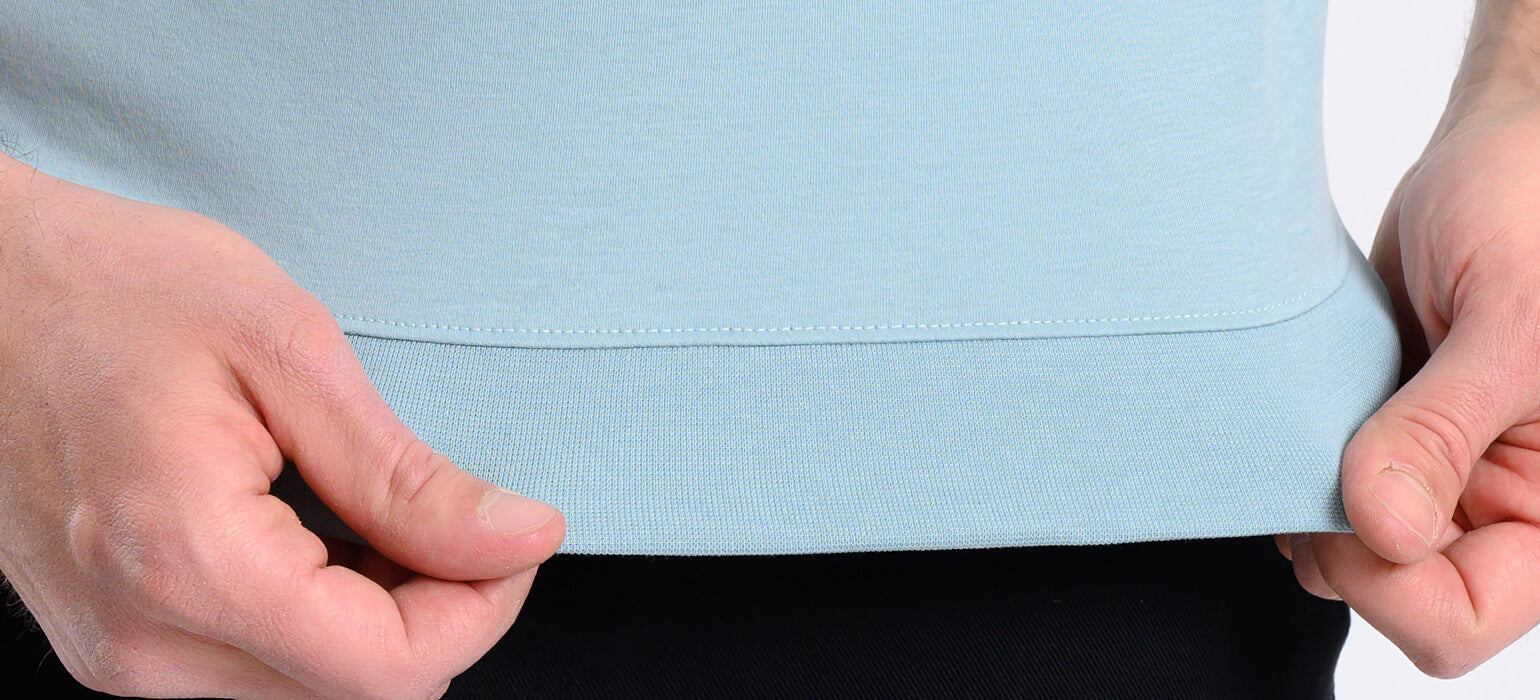 Pale green T-shirt with patent