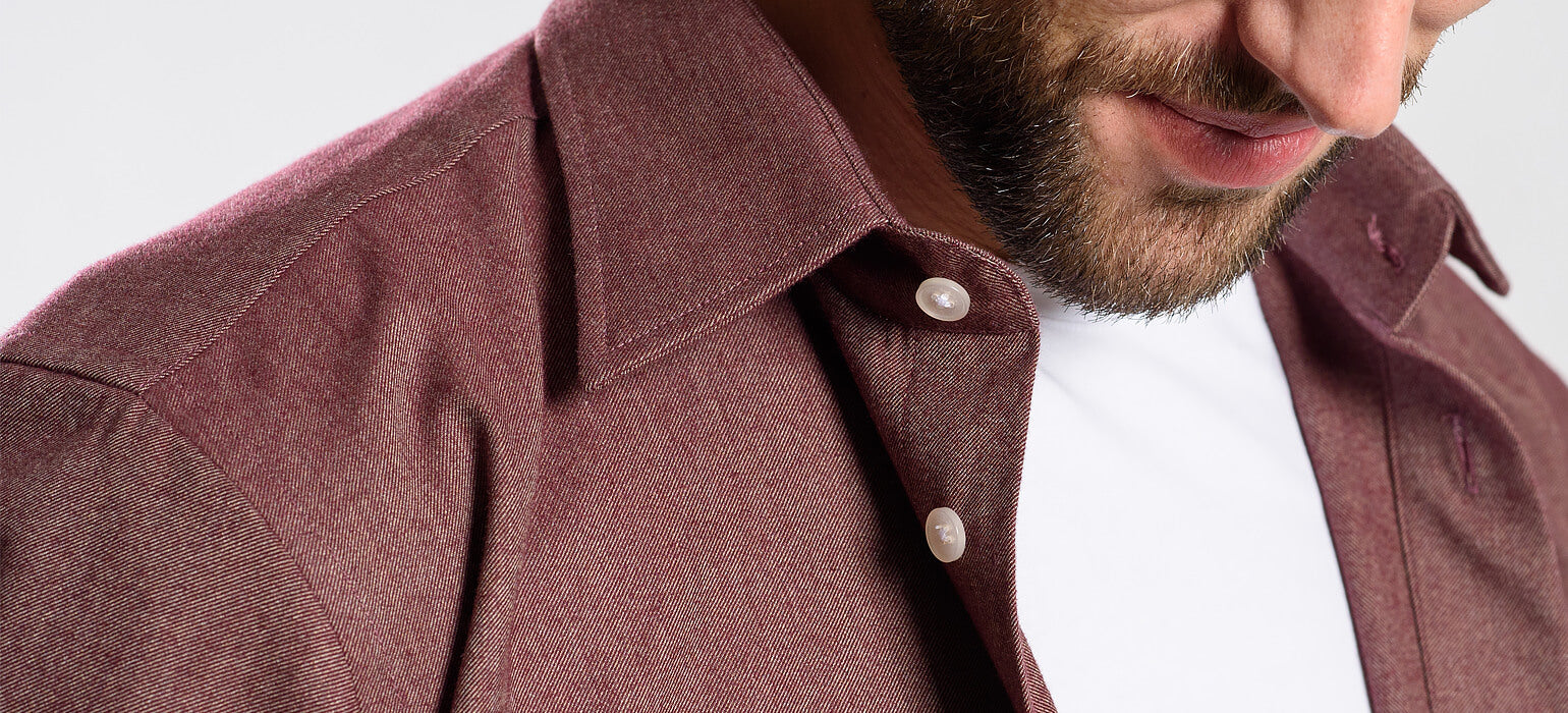 Burgundy Slim Fit Flannel Shirt